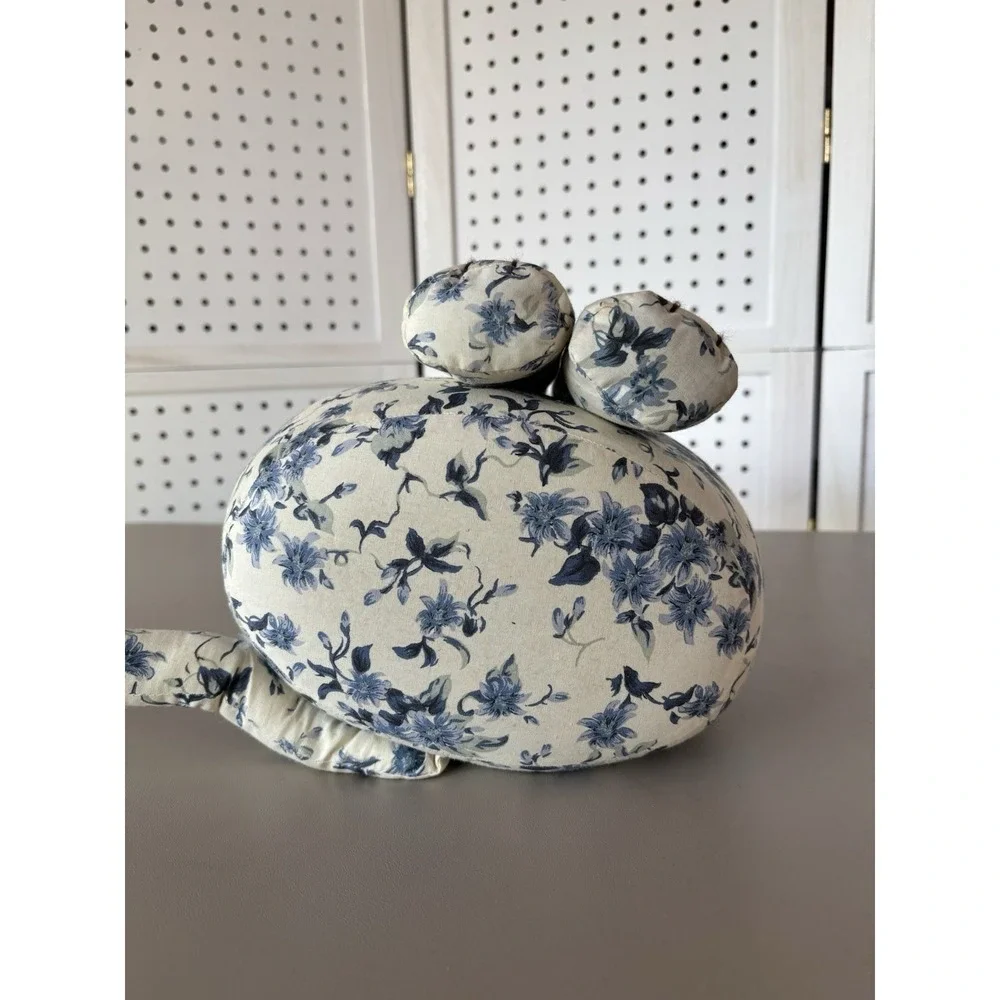 Our America Blue Floral Cat Door Jammer‎ 'Door-ables Door Stop Plush Weighted